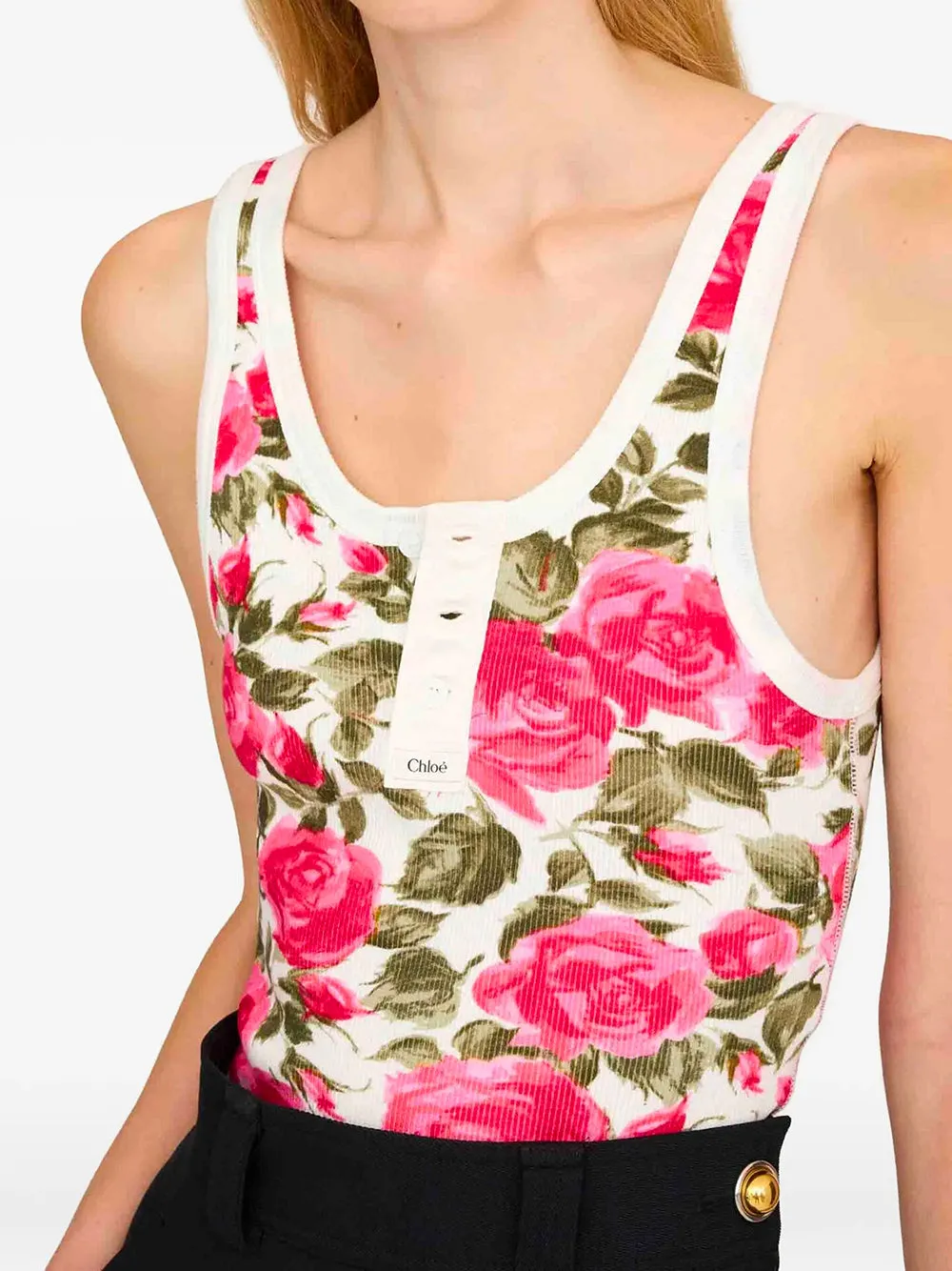 Henley Cotton Jersey Tank Top sold by Wanan Luxury product image thumbnail 4