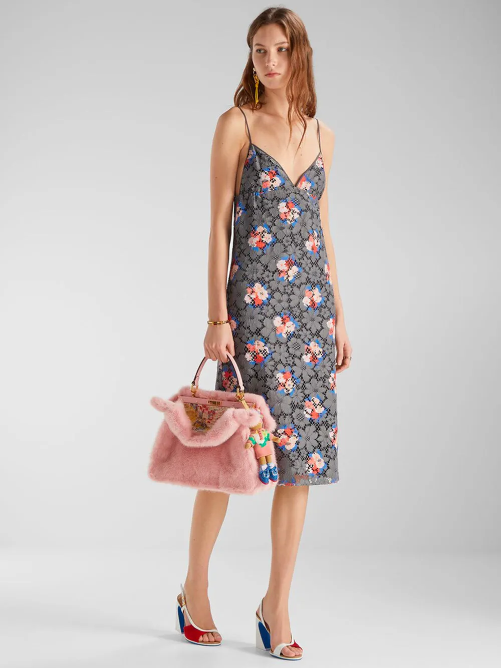 Grey Lace Dress With Print sold by Wanan Luxury product image thumbnail 3