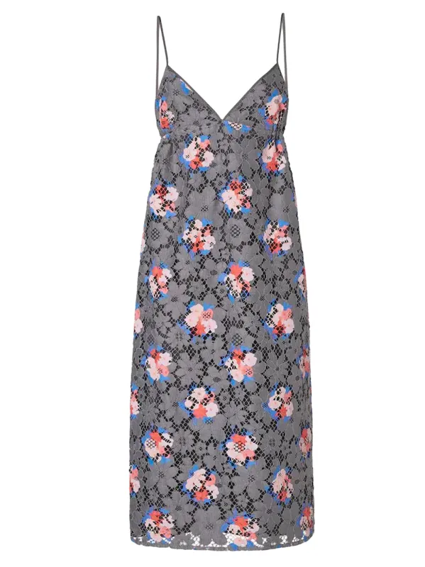 Grey Lace Dress With Print made by Fendi