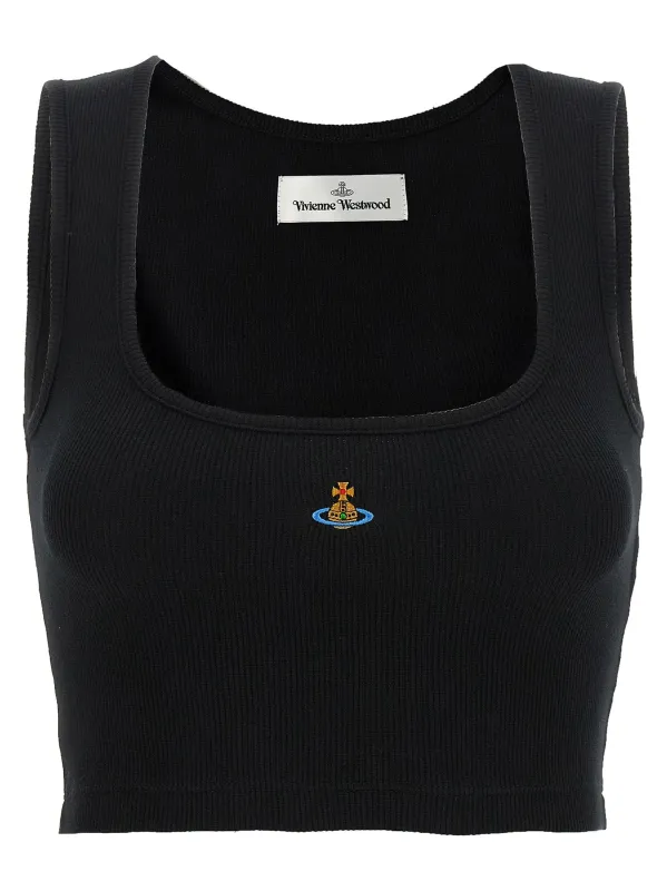 Cropped Rib Tops Black made by Vivienne Westwood