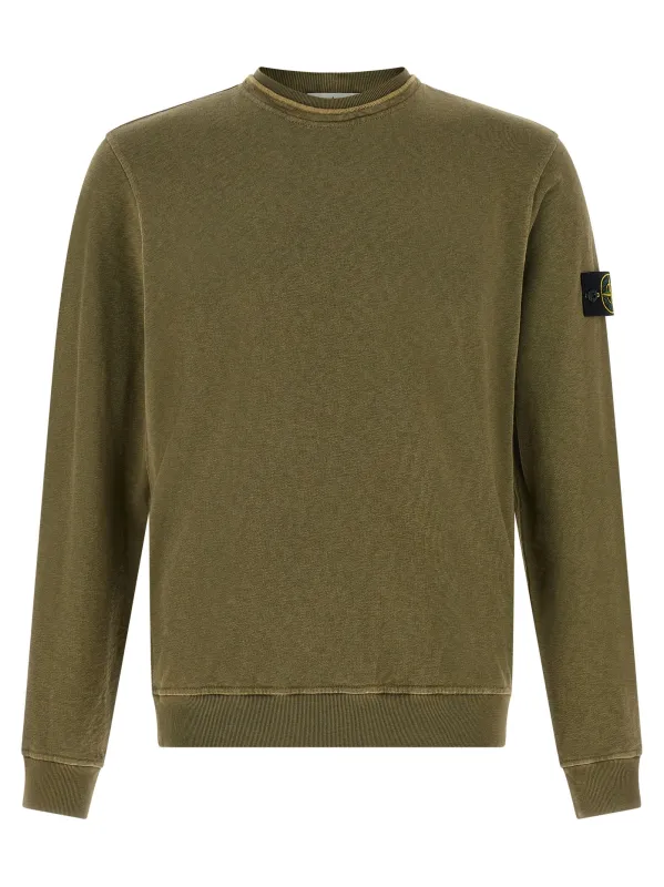 Brushed Cotton Sweatshirt Green made by Stone Island