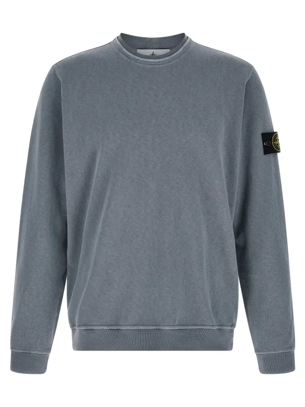 Brushed Cotton Sweatshirt Blue made by Stone Island