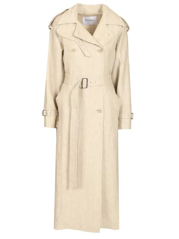 Trench Double Breasted Coat Coats White made by MaxMara