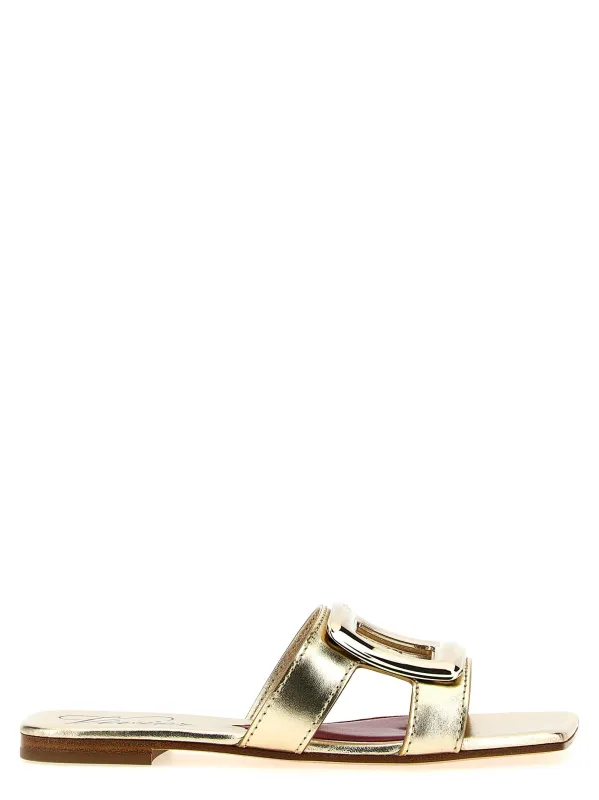 New Metal Buckle Sandals Gold made by Roger Vivier