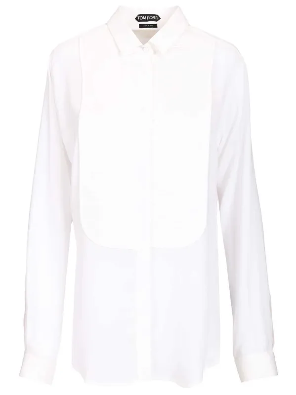 Silk Tuxedo Shirt Shirts White made by Tom Ford