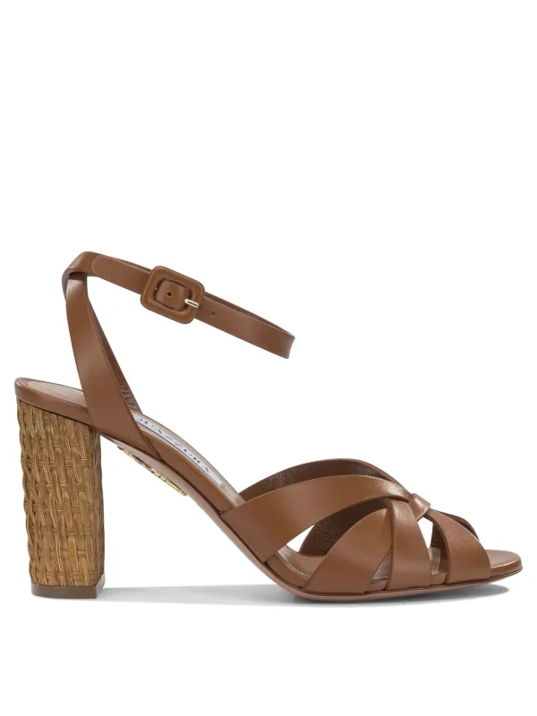 Copacabana 85mm Sandals Brown made by Aquazzura