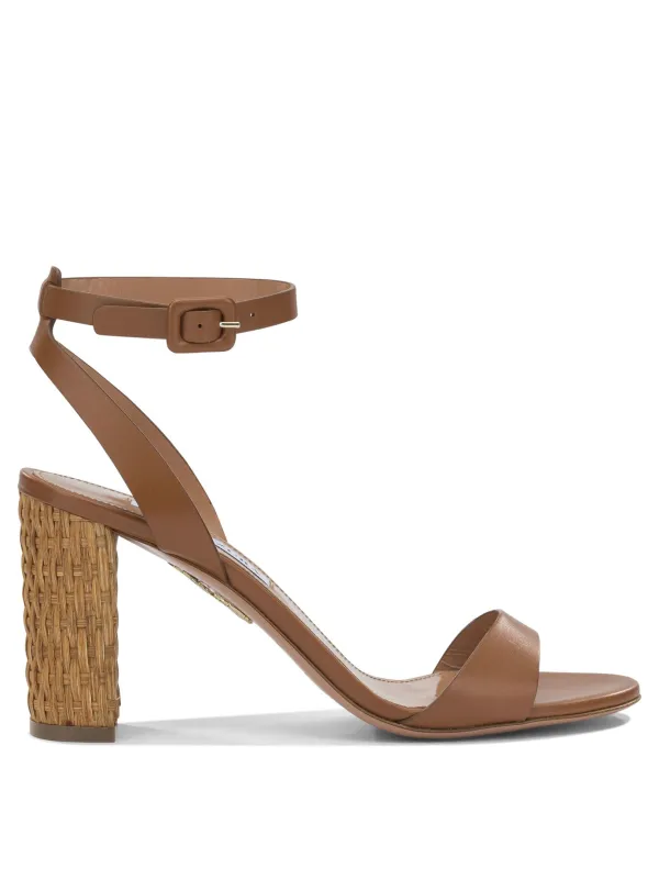 Sunseeker 85mm Sandals Brown made by Aquazzura