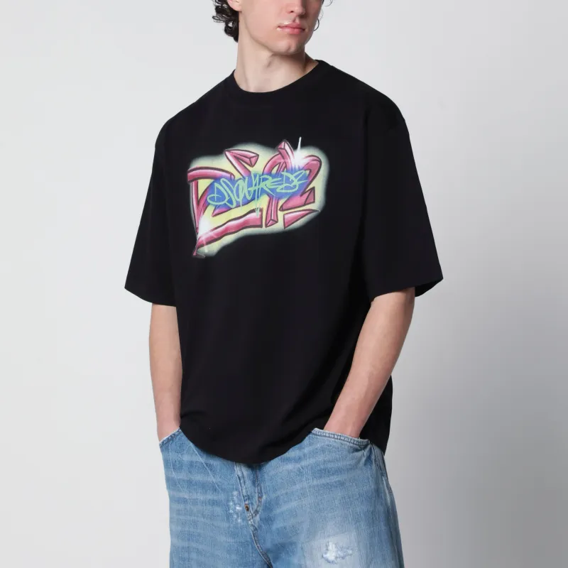 Loose-Fit Cotton Jersey T-Shirt With Logo In Black made by DSQUARED2