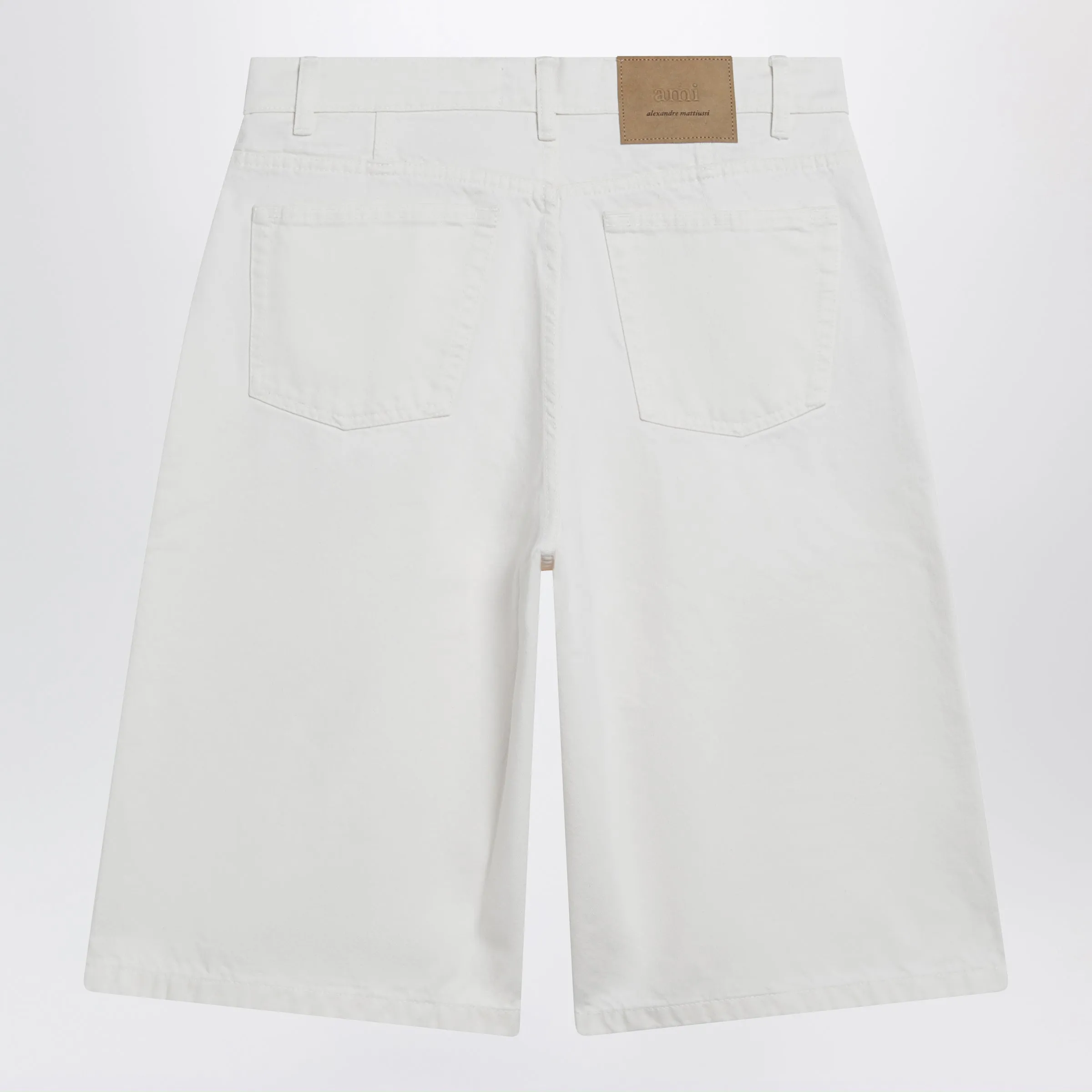 Wide-Fit Cotton Twill Bermuda Shorts In White sold by Wanan Luxury product image thumbnail 2