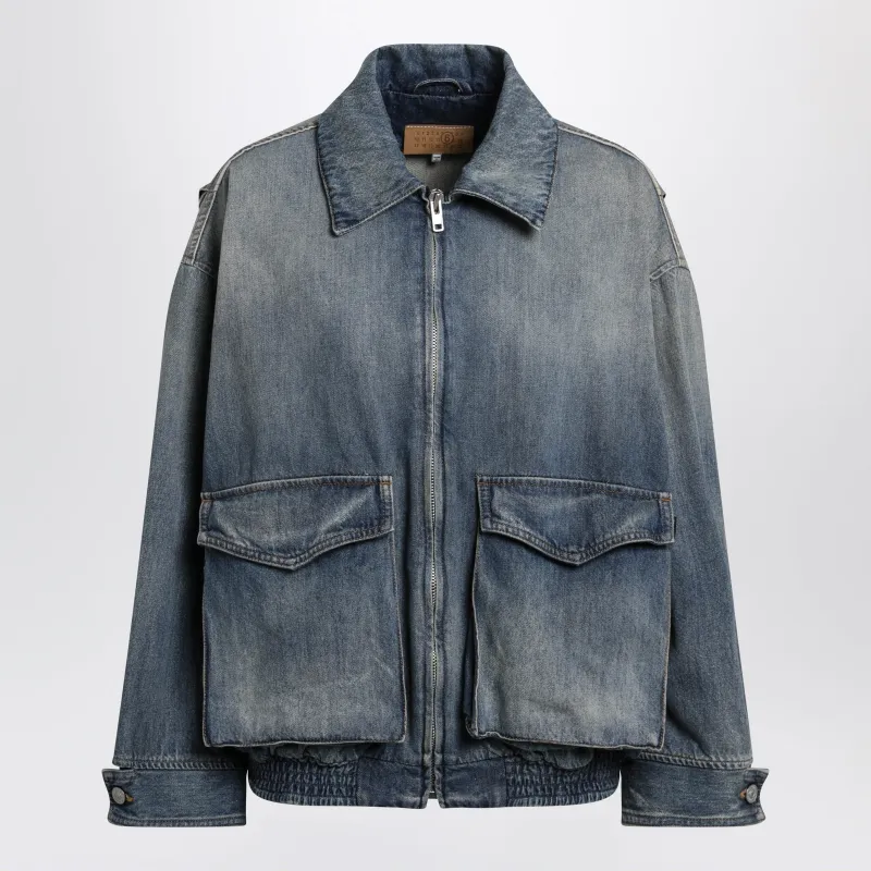 Blue Denim Jacket With Flap Pockets made by Maison Margiela