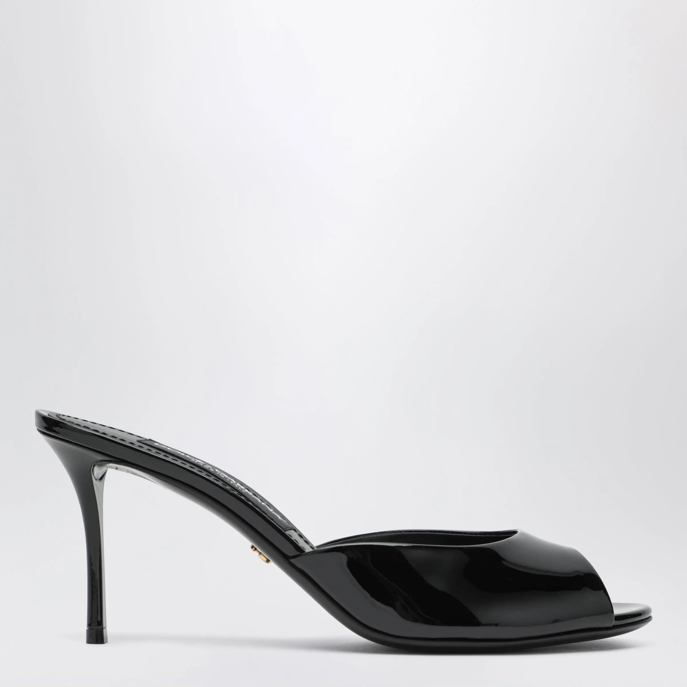 Black Keira Patent Mules sold by Wanan Luxury