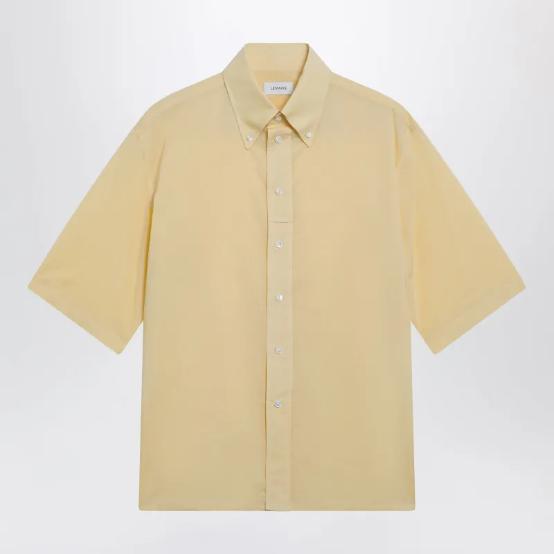 Light Yellow Short-Sleeve Wool Shirt made by Lemaire