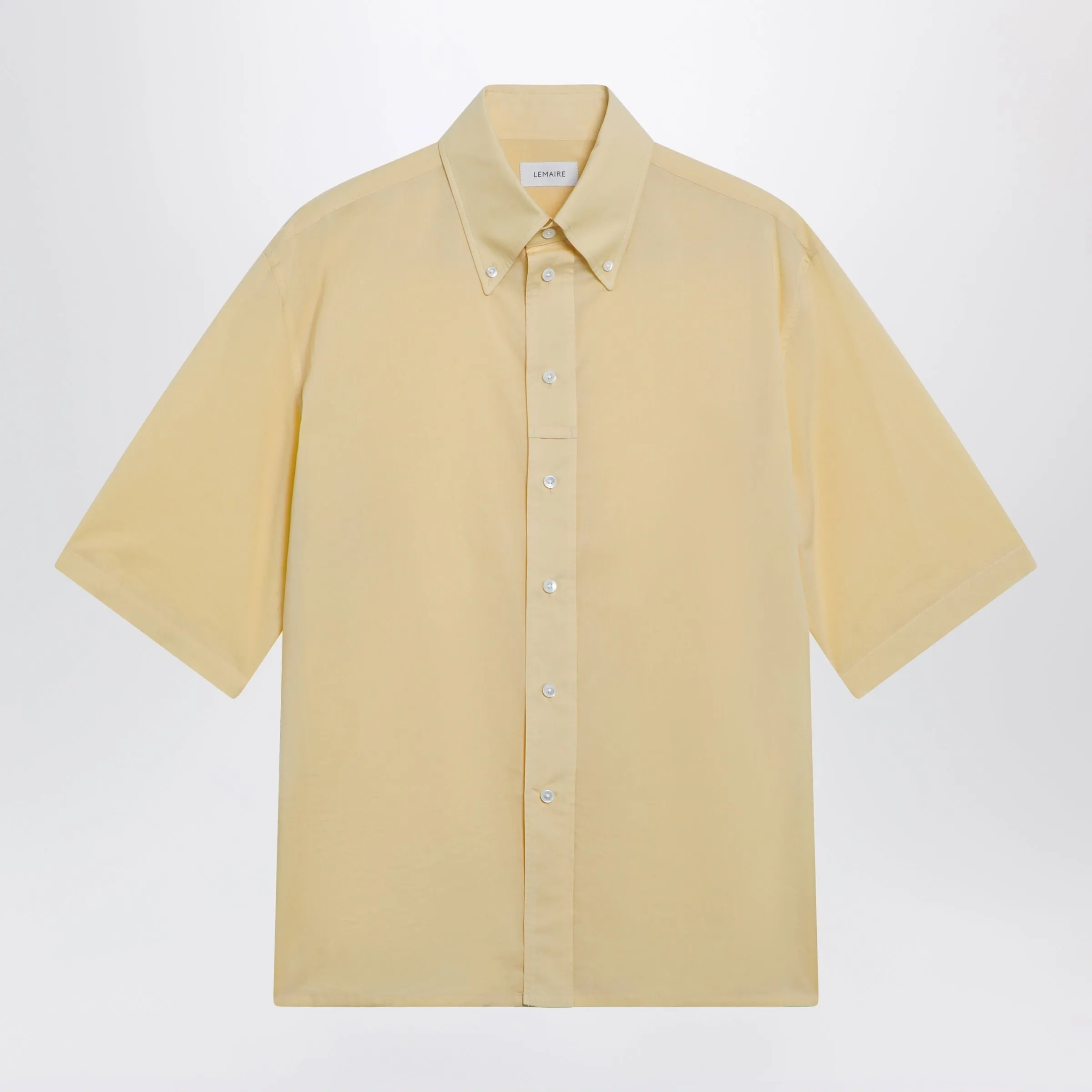 Light Yellow Short-Sleeve Wool Shirt sold by Wanan Luxury