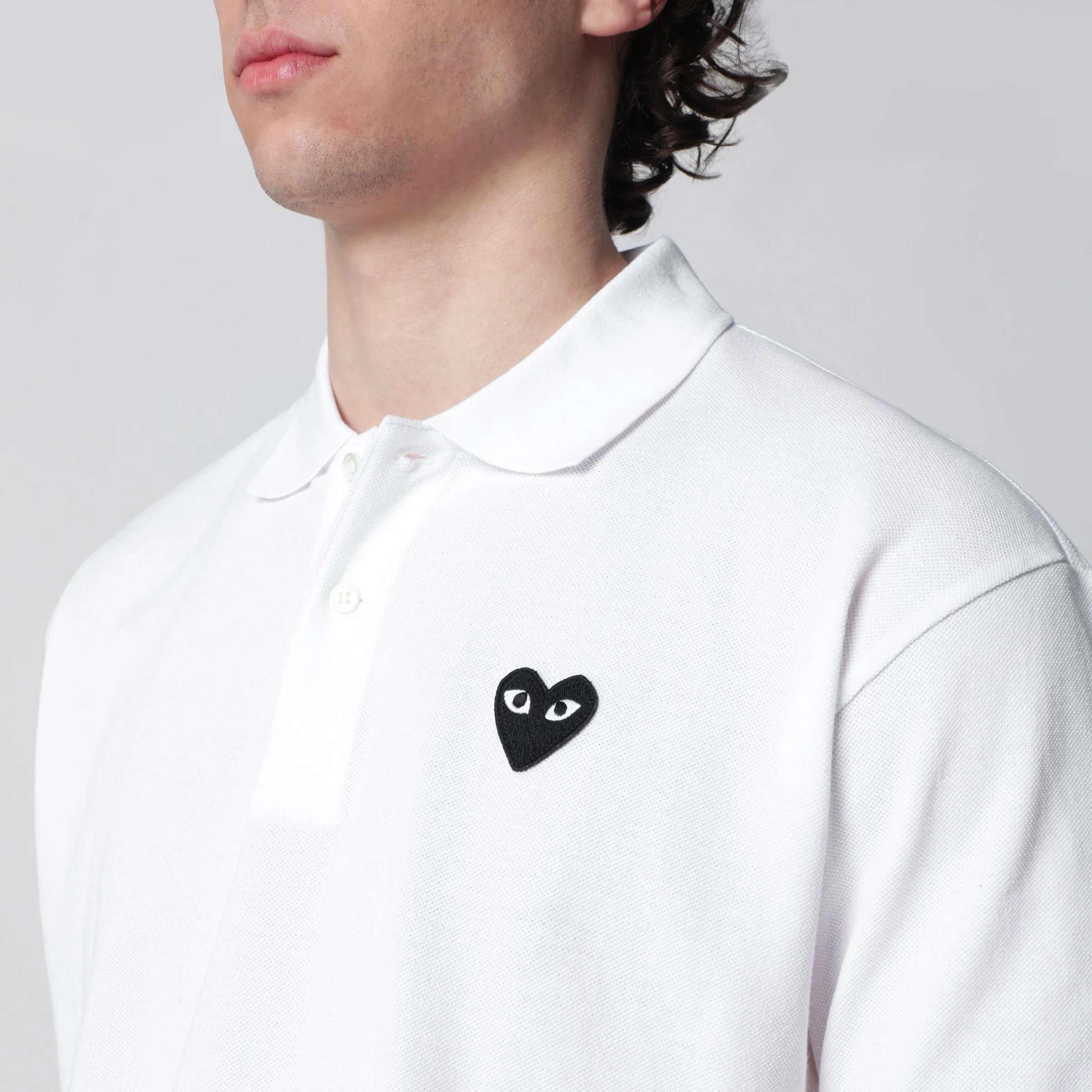 White Black Heart Cotton Polo Shirt sold by Wanan Luxury product image thumbnail 2