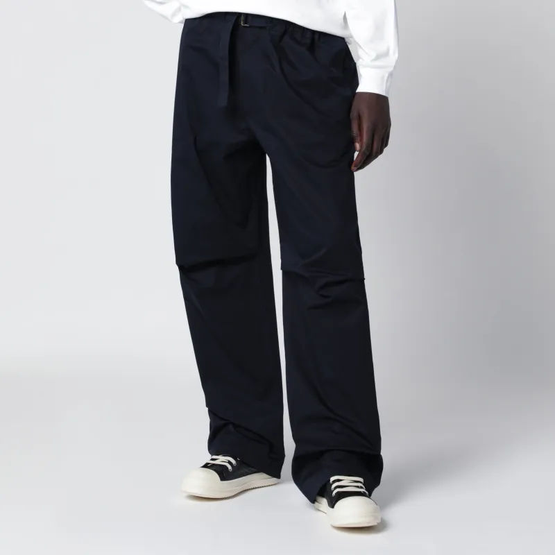 Jordan Relaxed Fit Navy Blue Trousers made by DARKPARK