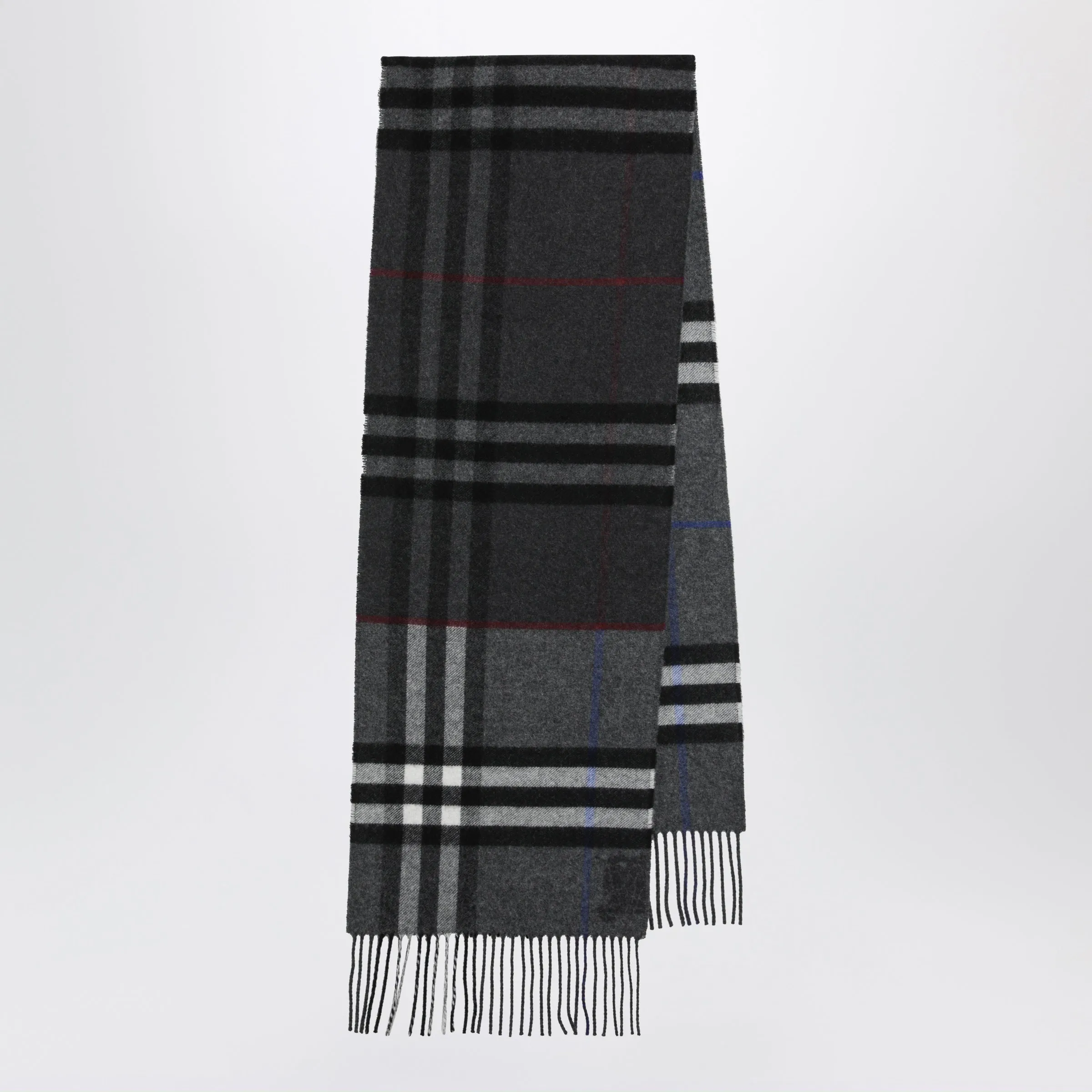 Reversible Check Cashmere Scarf In Grey sold by Wanan Luxury