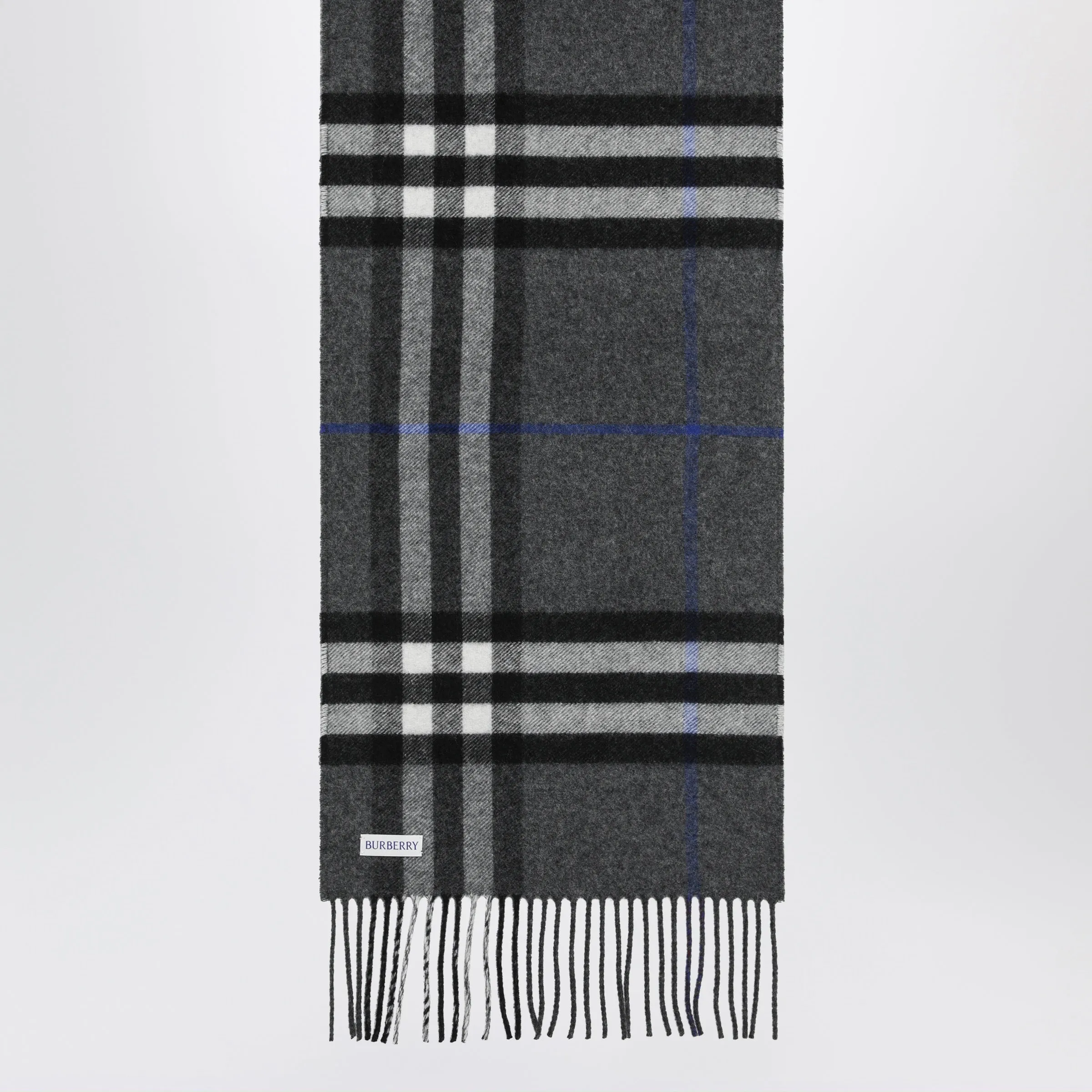 Reversible Check Cashmere Scarf In Grey sold by Wanan Luxury product image thumbnail 2