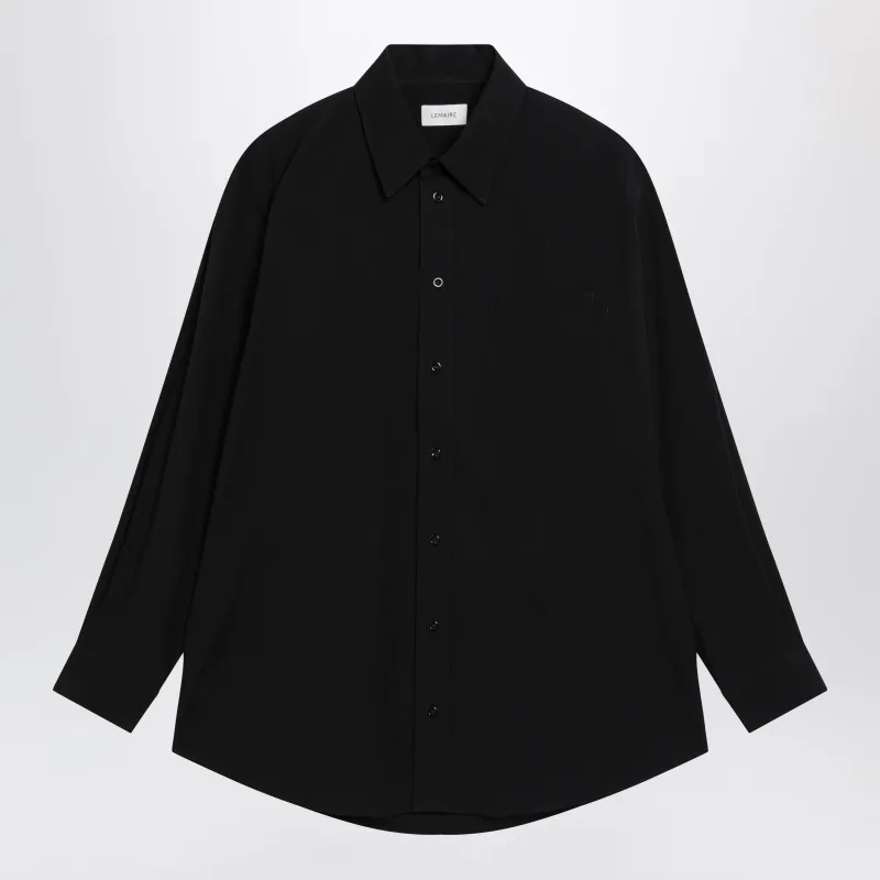 Long-Sleeve Shirt With Chest Pockets In Black Cotton made by Lemaire