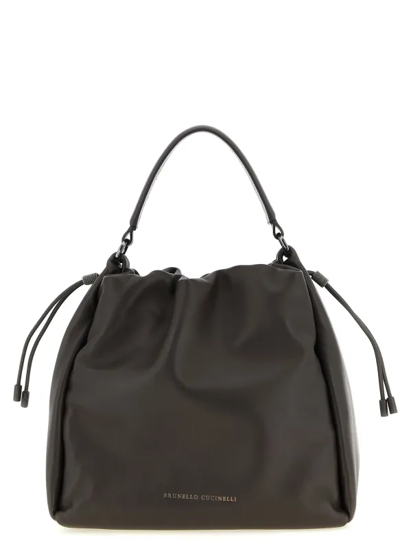 Bucket Mellow Hand Bags Brown made by Brunello Cucinelli