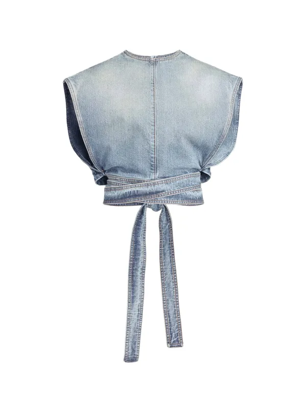 Belted Denim Top made by Alaia