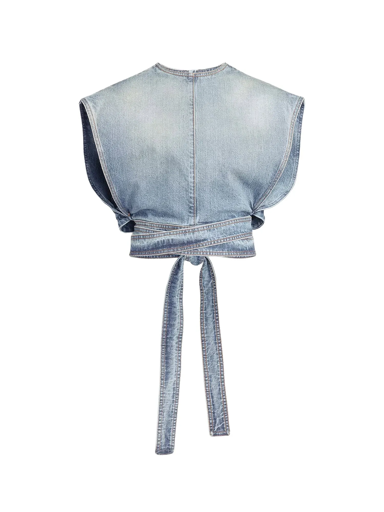 Belted Denim Top sold by Wanan Luxury