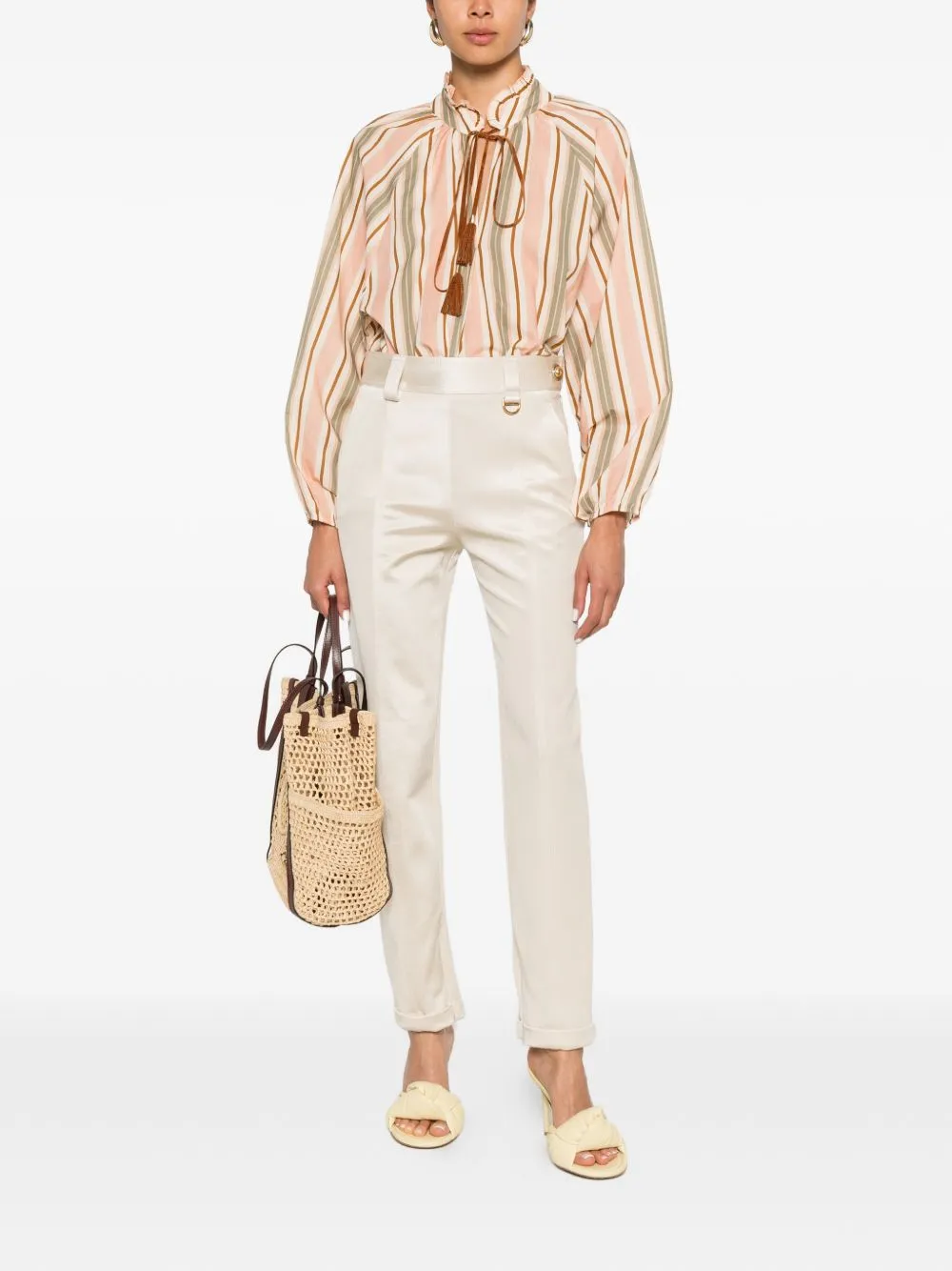 Satin-Finish Trousers sold by Wanan Luxury product image thumbnail 4