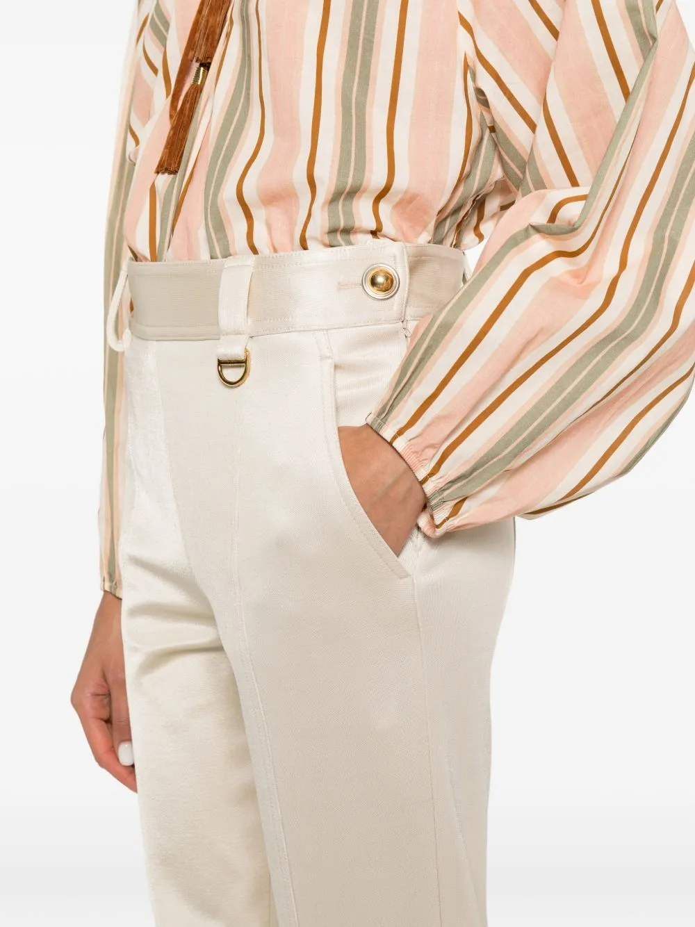 Satin-Finish Trousers sold by Wanan Luxury product image thumbnail 3