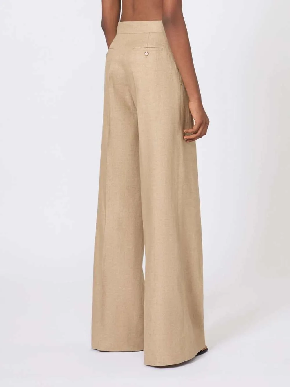 Regular-Fit Linen Natté Trousers - Camel sold by Wanan Luxury product image thumbnail 4