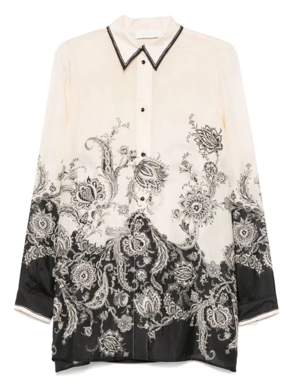 Rhiannon Printed Silk Shirt made by Zimmermann