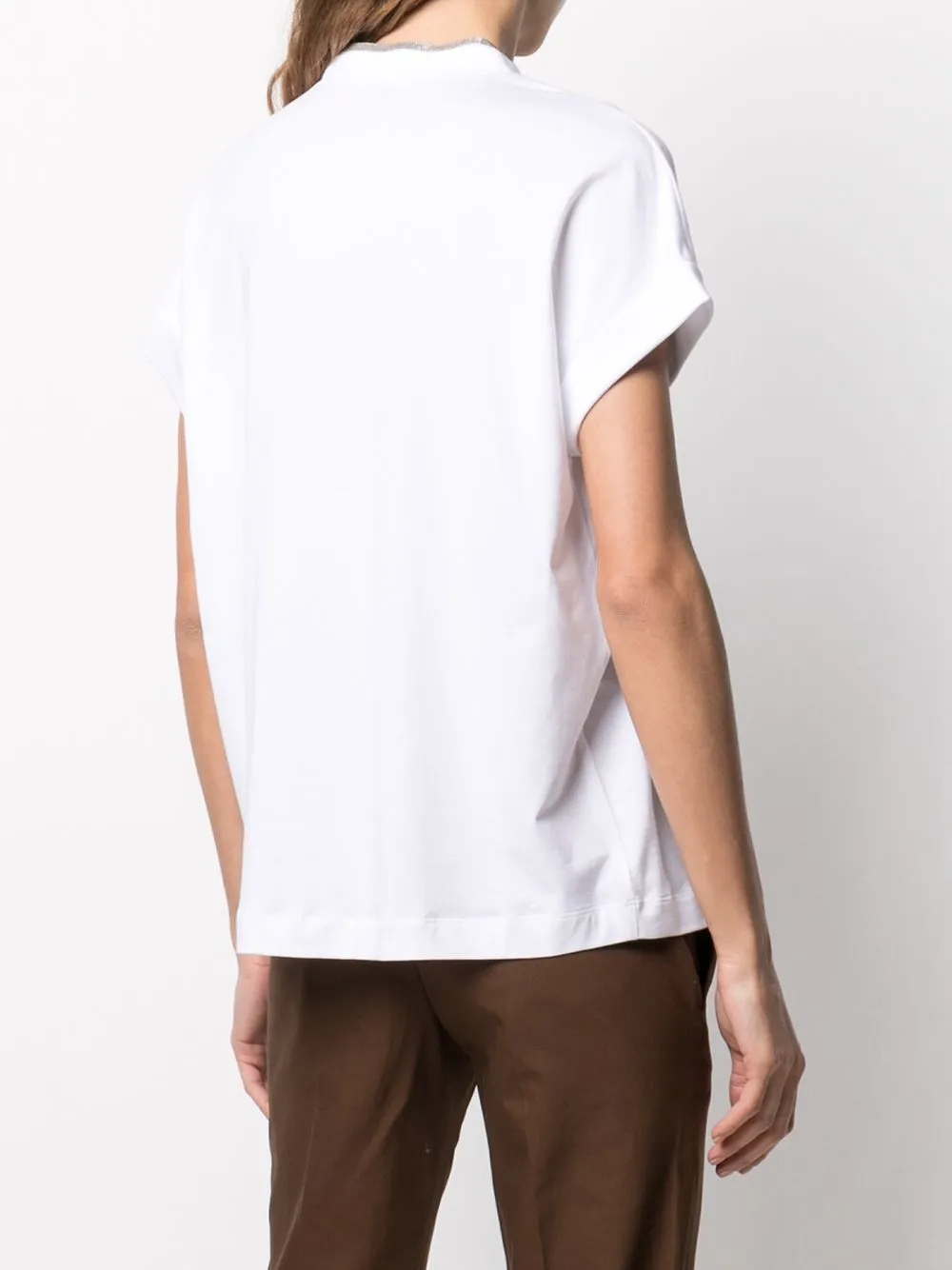 Cotton V-Necked T-Shirt sold by Wanan Luxury product image thumbnail 4