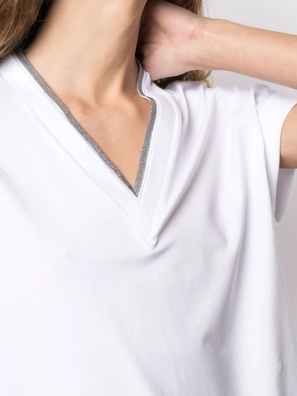 Cotton V-Necked T-Shirt sold by Wanan Luxury product image thumbnail 5