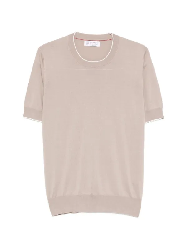 Knitted Cotton T-Shirt made by Brunello Cucinelli