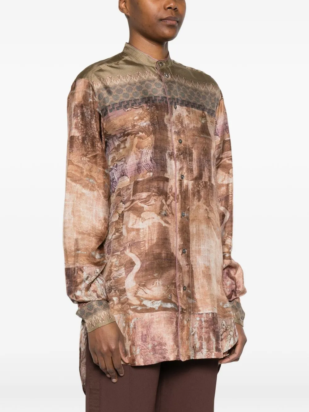 Printed Silk Shirt sold by Wanan Luxury product image thumbnail 5