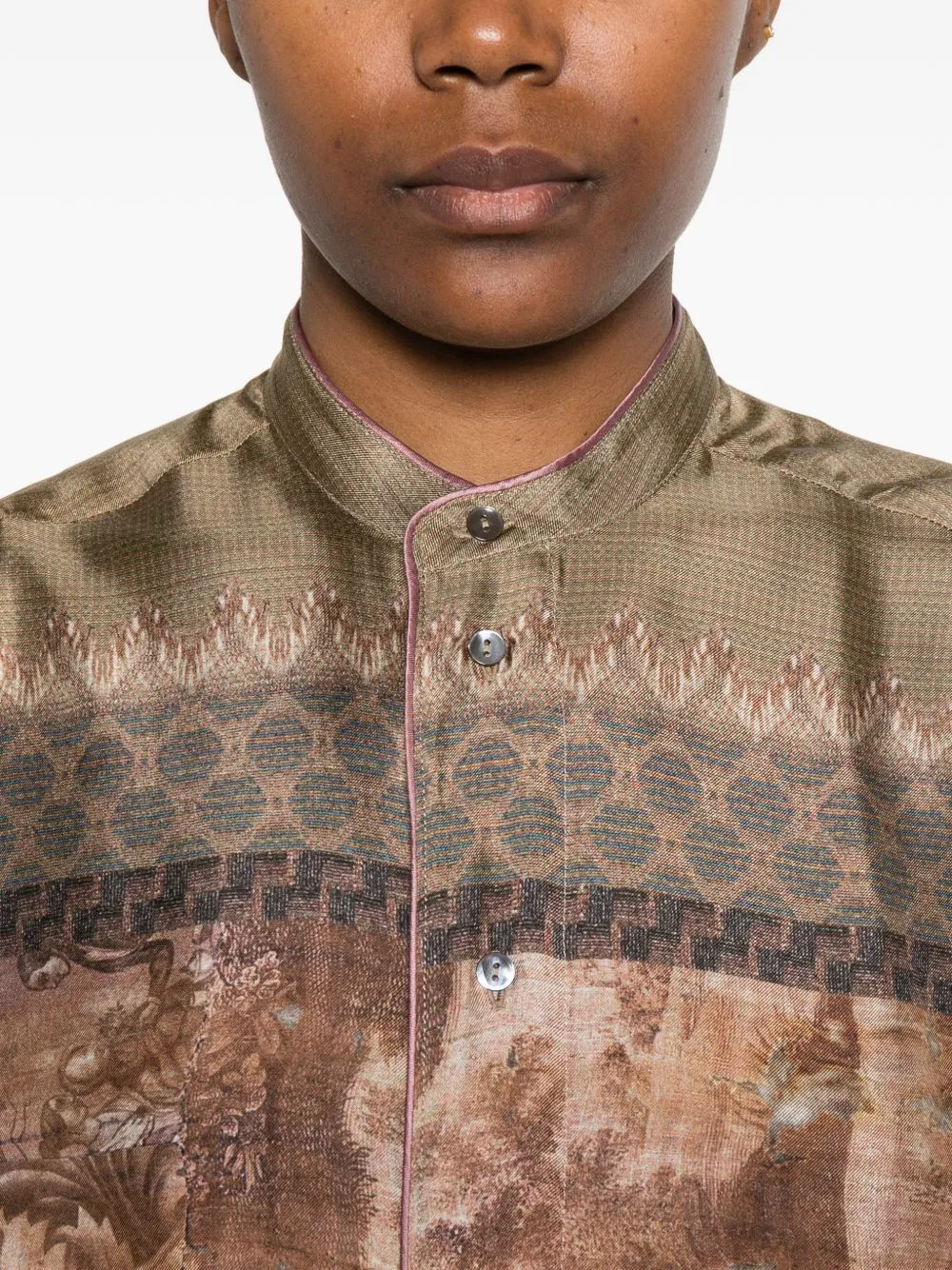 Printed Silk Shirt sold by Wanan Luxury product image thumbnail 2