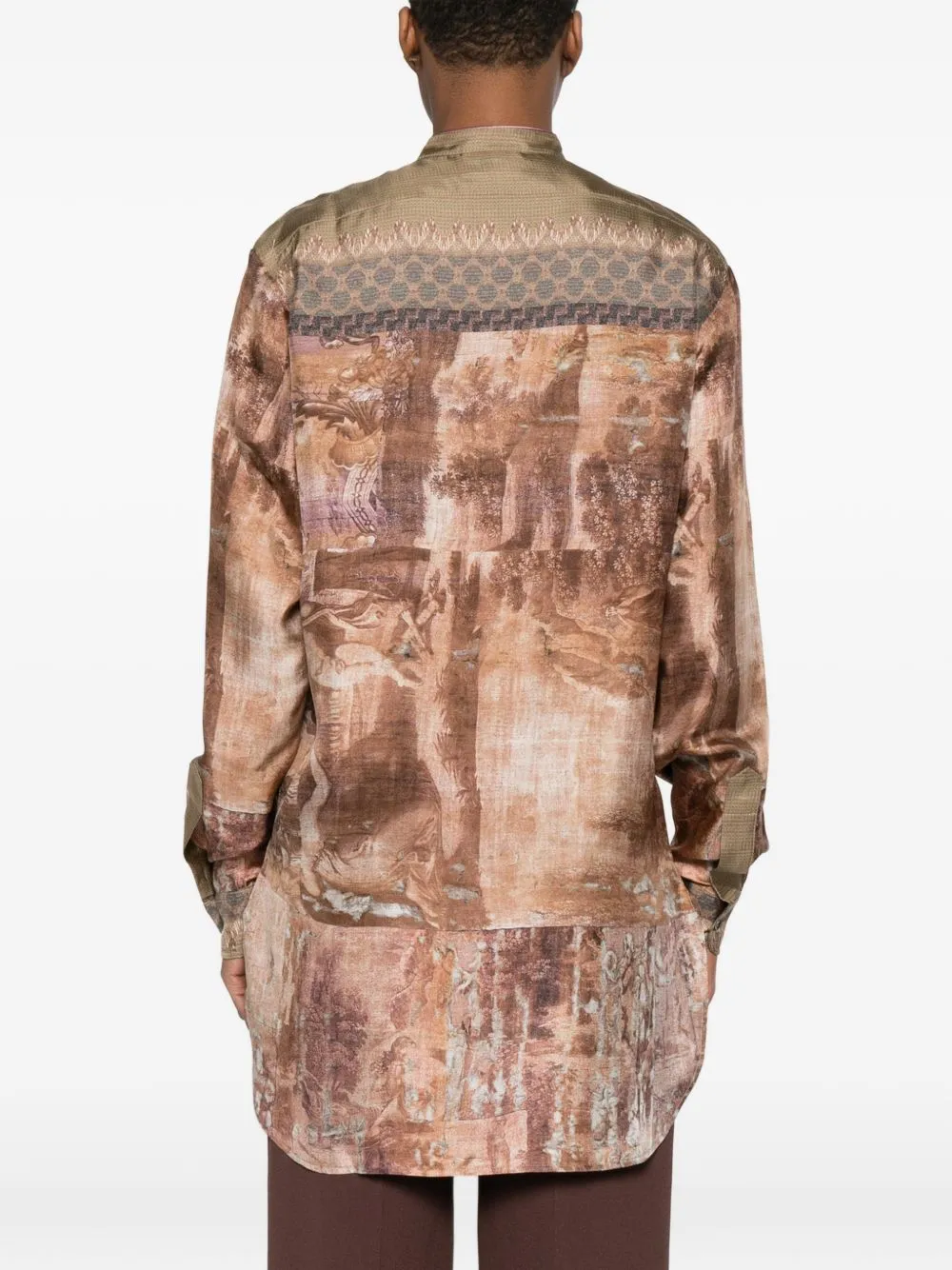 Printed Silk Shirt sold by Wanan Luxury product image thumbnail 3