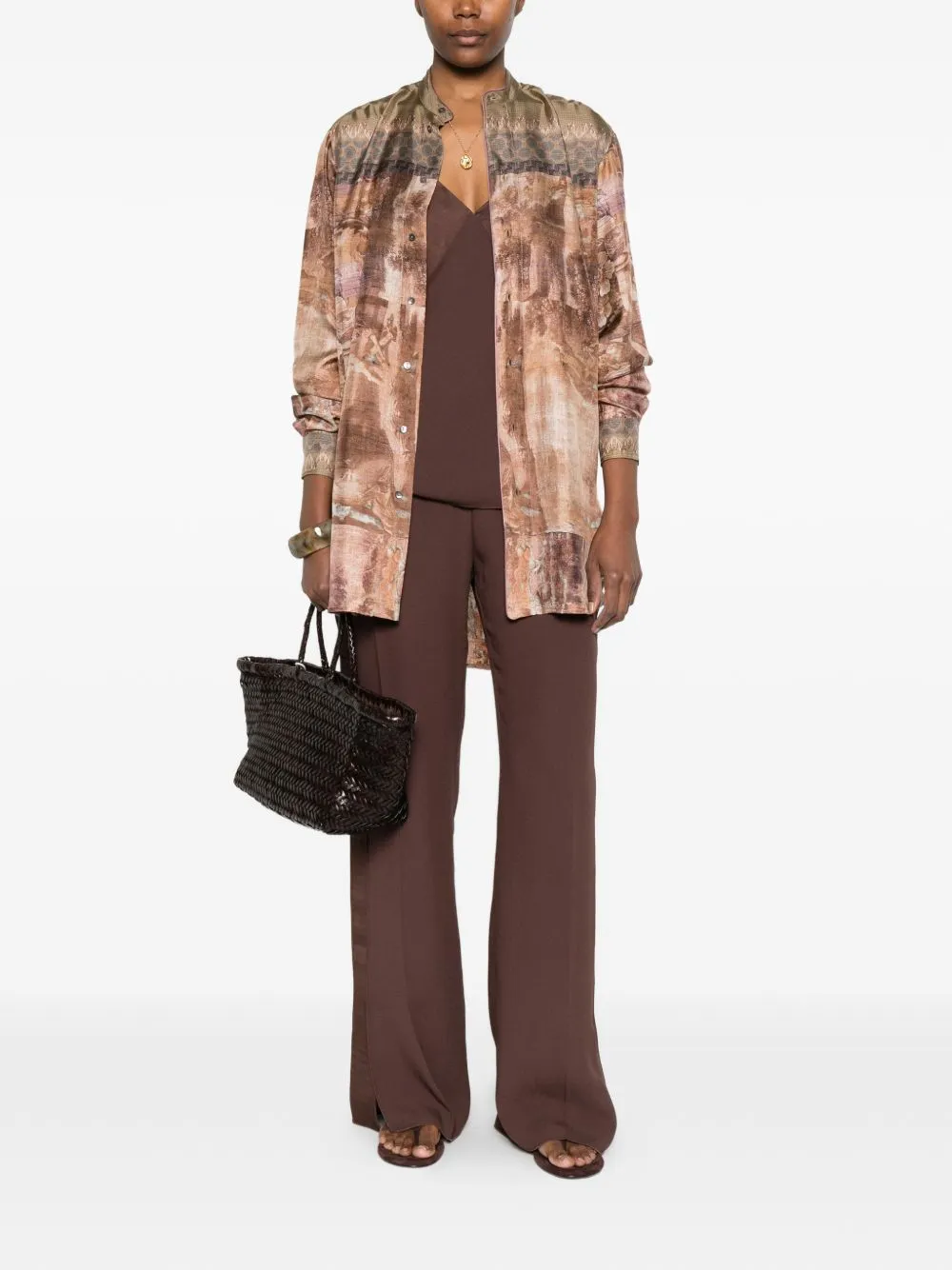 Printed Silk Shirt sold by Wanan Luxury product image thumbnail 4