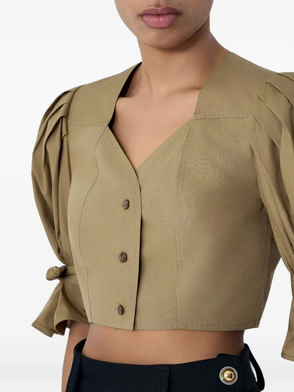 Cotton Cropped Top sold by Wanan Luxury product image thumbnail 3