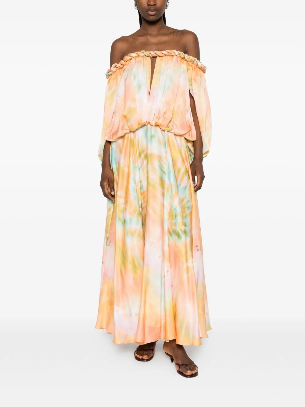 Luna Silk Maxi Dress sold by Wanan Luxury