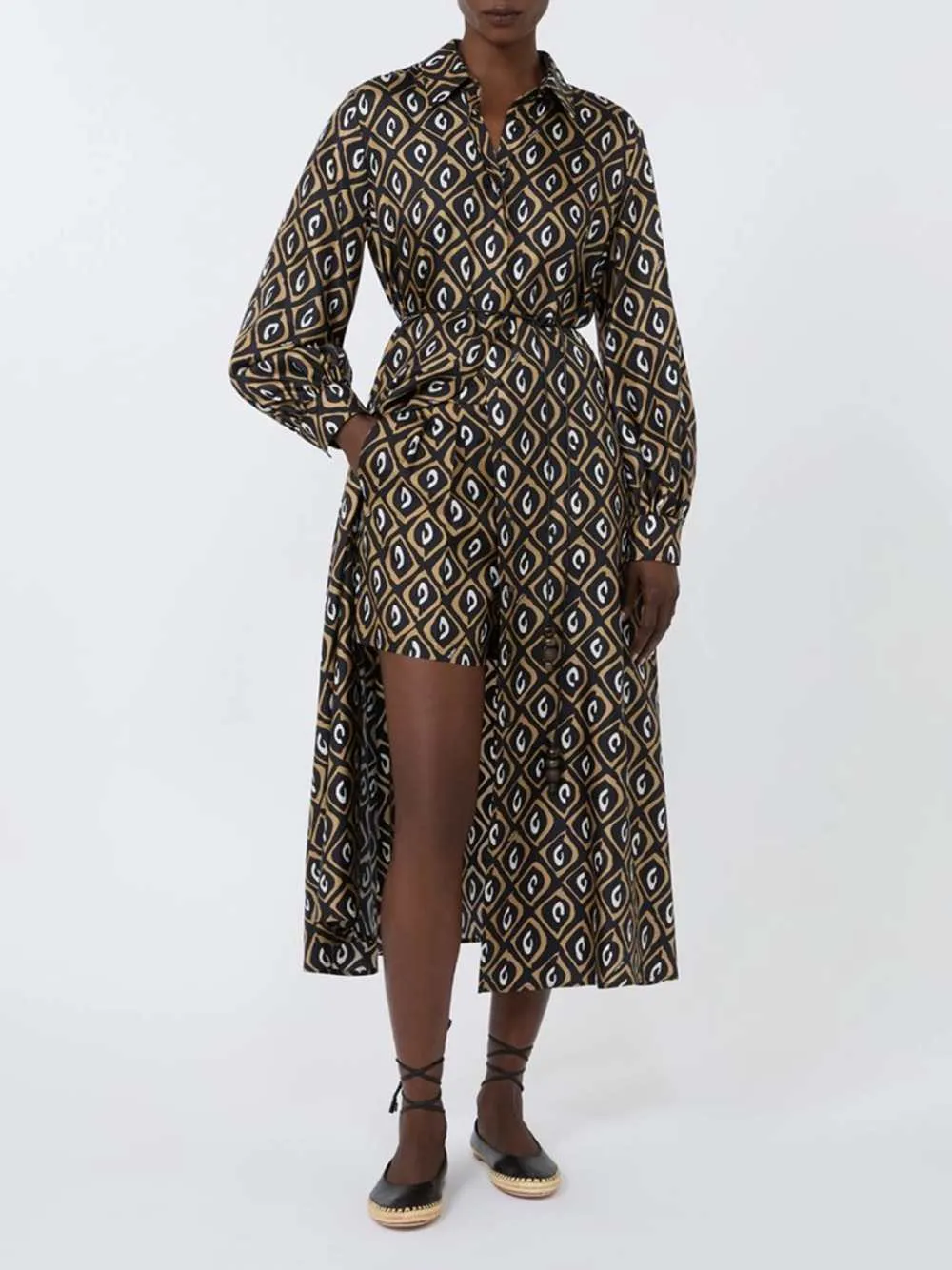 Printed Silk Shorts - Black sold by Wanan Luxury product image thumbnail 2