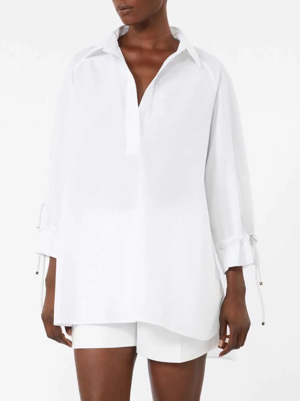 Cotton Poplin Blouse - Optic White sold by Wanan Luxury product image thumbnail 3