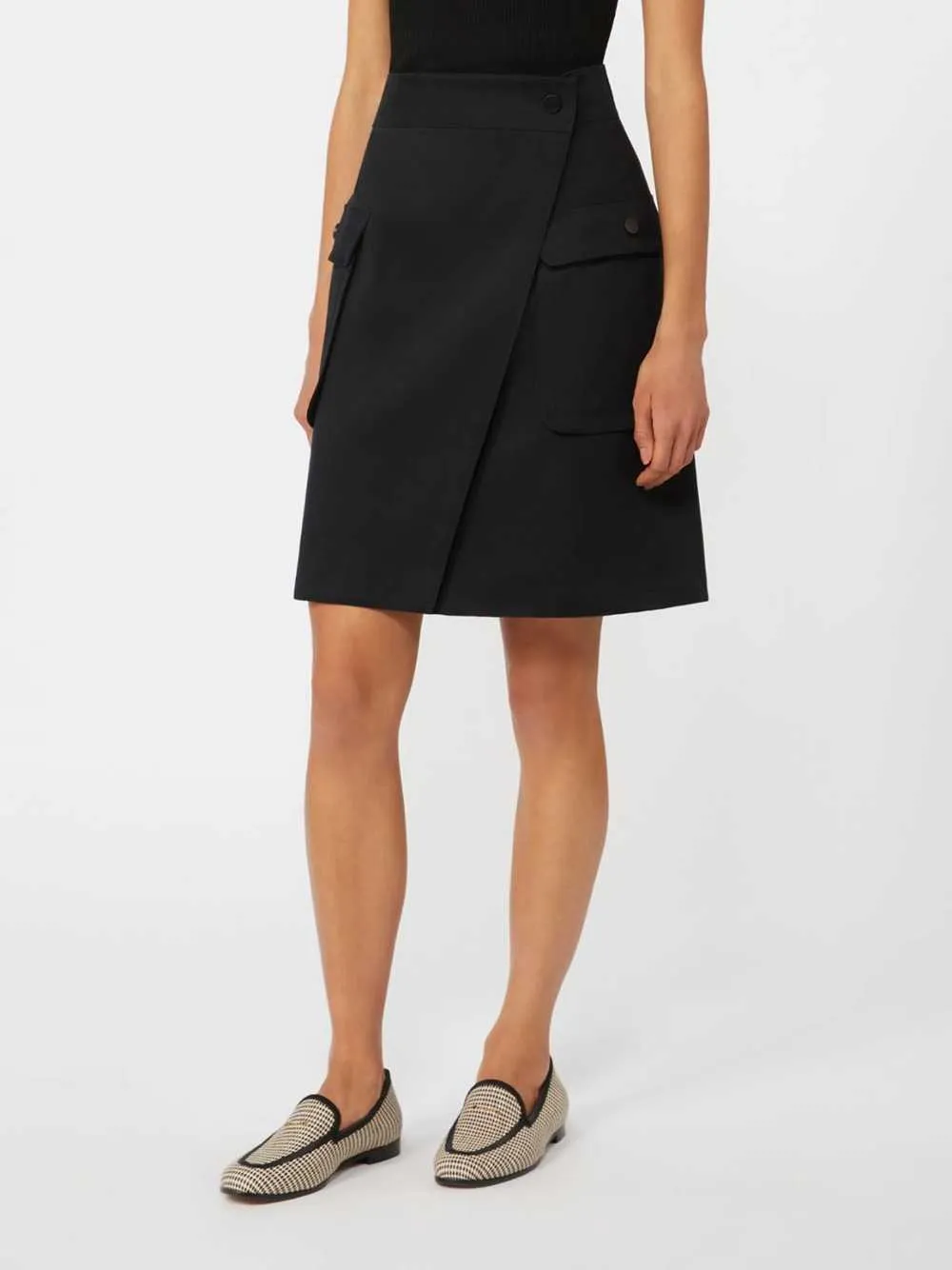 Stretch Cotton Wrap Skirt - Black sold by Wanan Luxury product image thumbnail 3