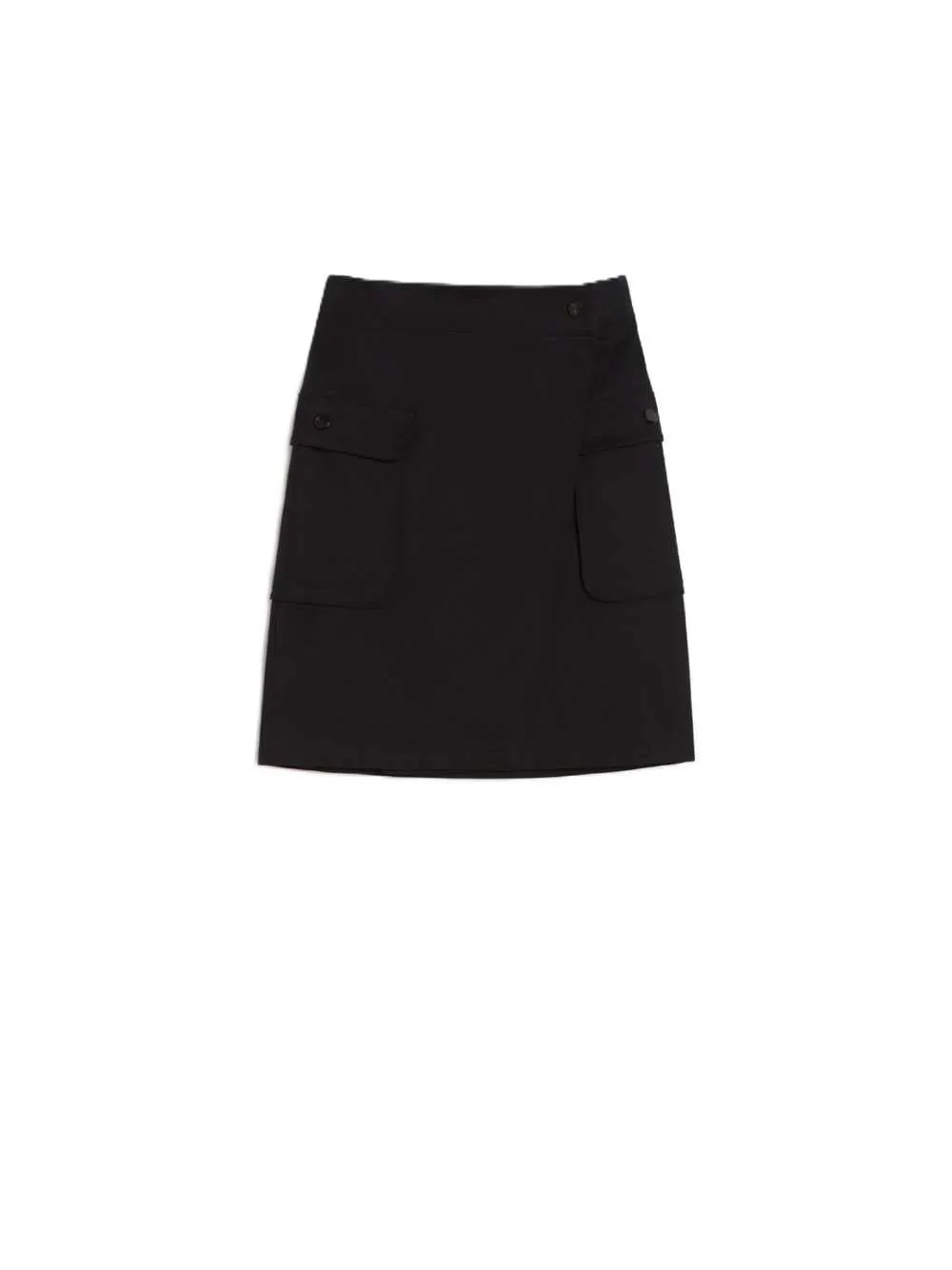 Stretch Cotton Wrap Skirt - Black sold by Wanan Luxury