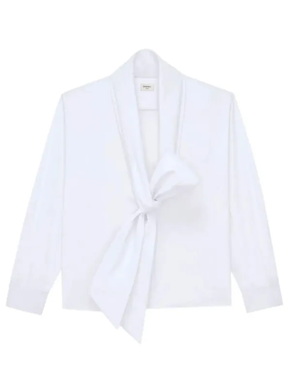 LavalliÈRe Shirt In Cotton Poplin made by Yves Saint Laurent