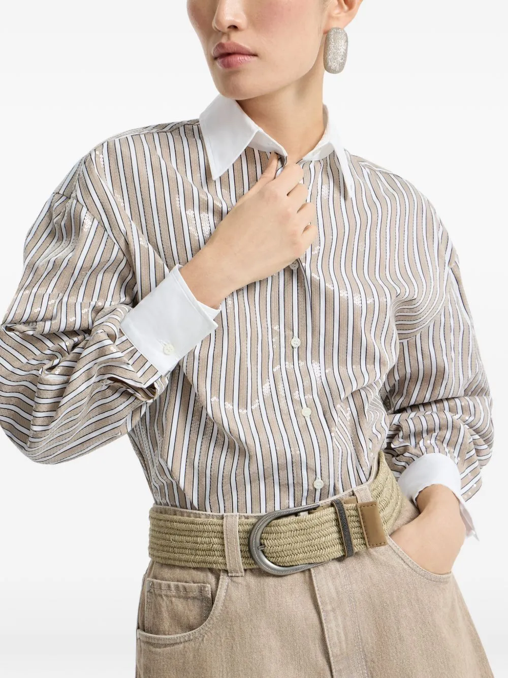 Striped Cotton Shirt sold by Wanan Luxury product image thumbnail 2