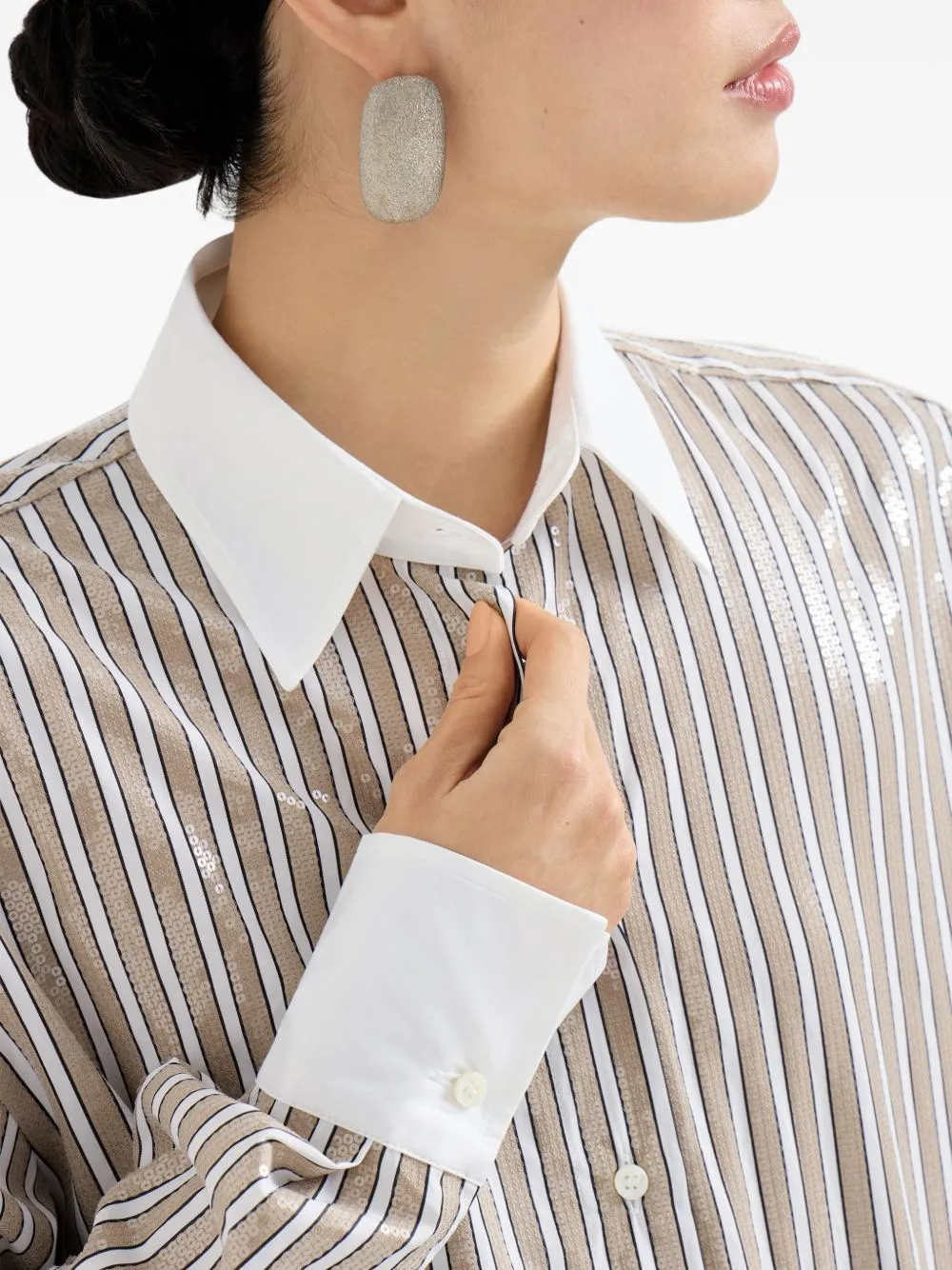 Striped Cotton Shirt sold by Wanan Luxury product image thumbnail 3