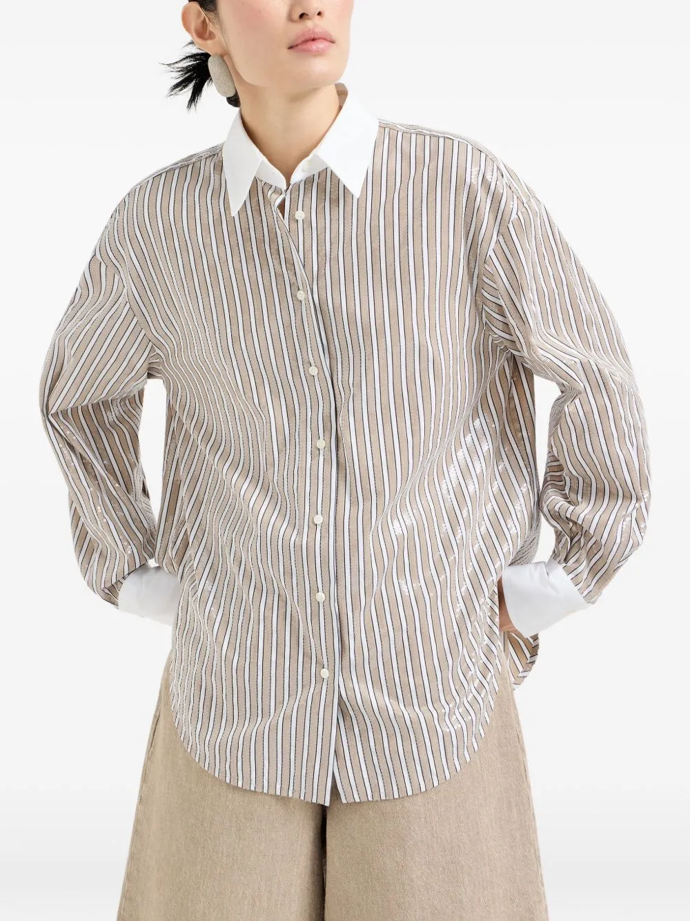 Striped Cotton Shirt sold by Wanan Luxury product image thumbnail 4