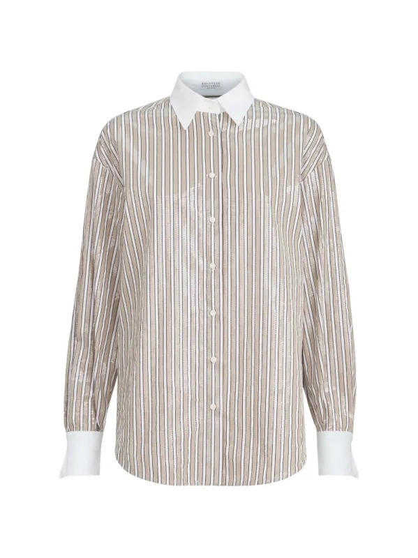 Striped Cotton Shirt made by Brunello Cucinelli