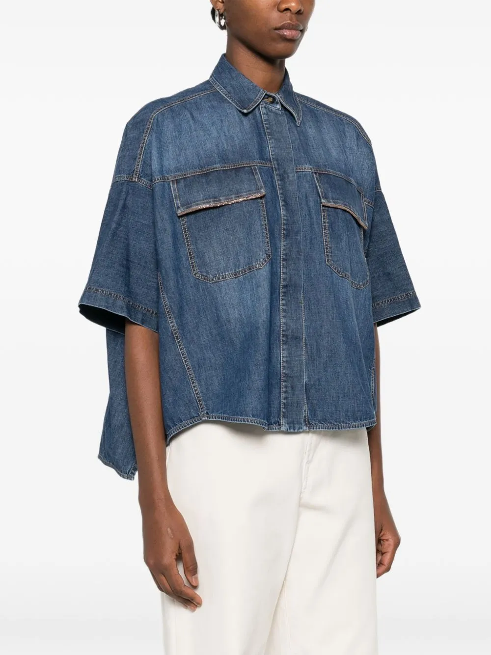 Denim Cotton Shirt sold by Wanan Luxury product image thumbnail 4