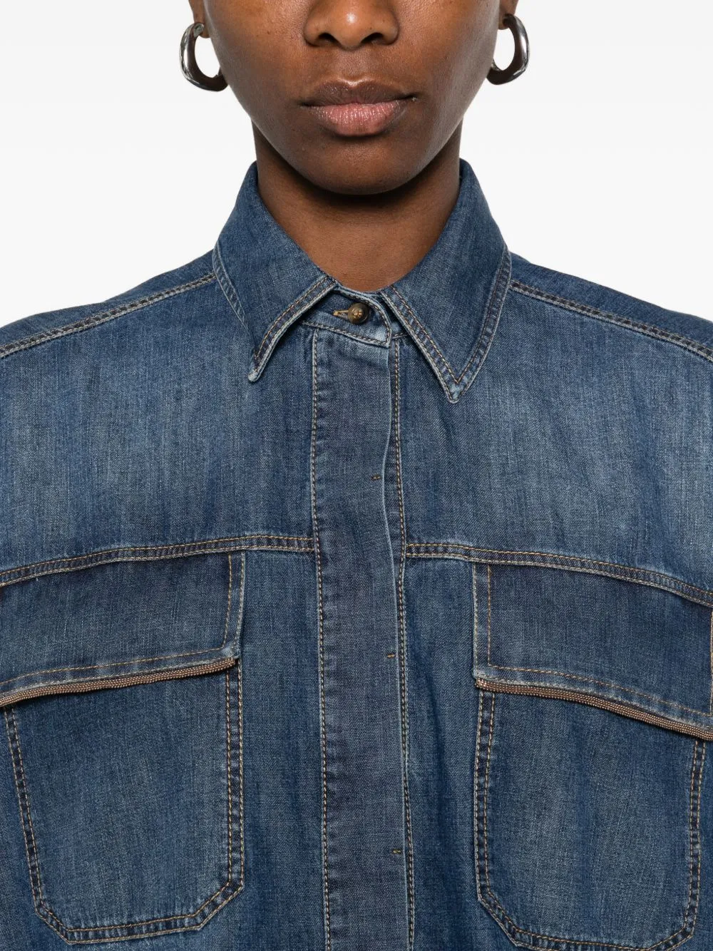 Denim Cotton Shirt sold by Wanan Luxury product image thumbnail 2