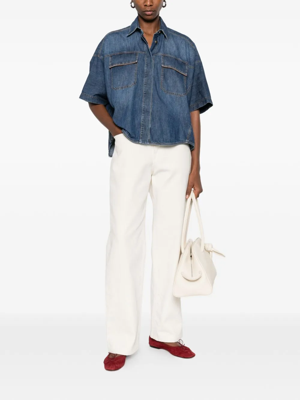 Denim Cotton Shirt sold by Wanan Luxury product image thumbnail 3
